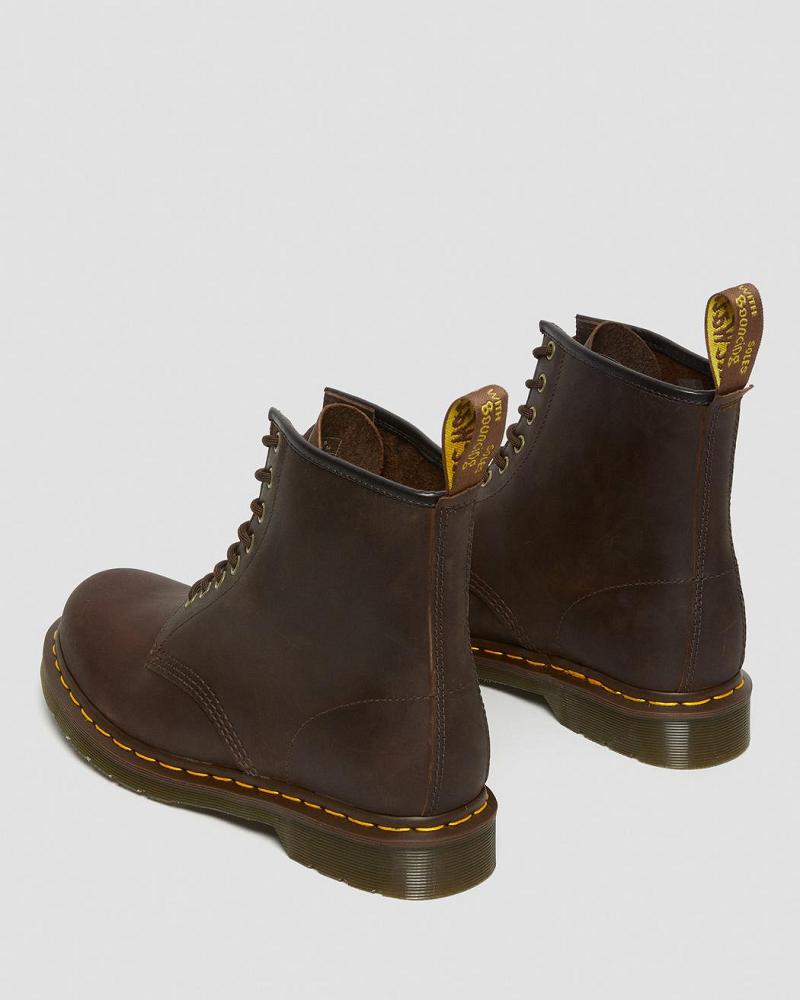 Dr Martens 1460 Crazy Horse Læder Snørestøvler Dame Brune | DK 154GSO